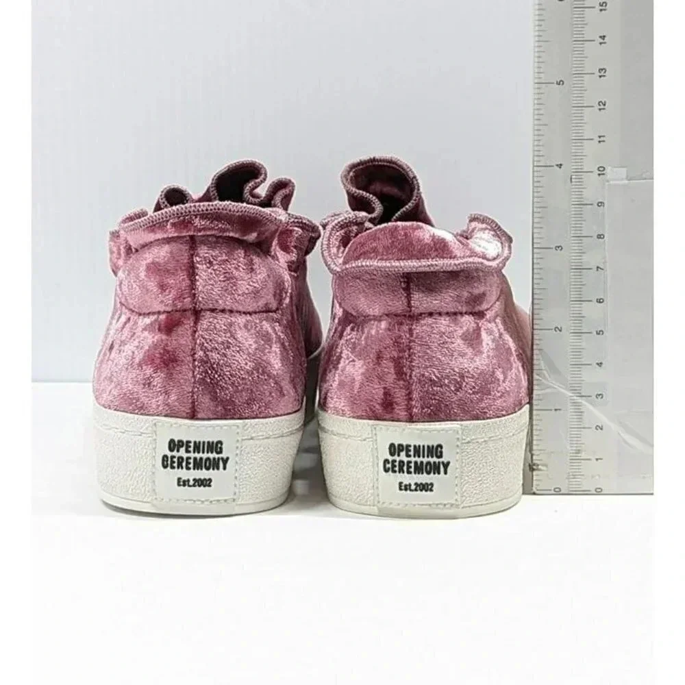 Opening Ceremony Women's Didi Velvet Ruffle Slip-On Sneaker Size 36 (MSRP $225)